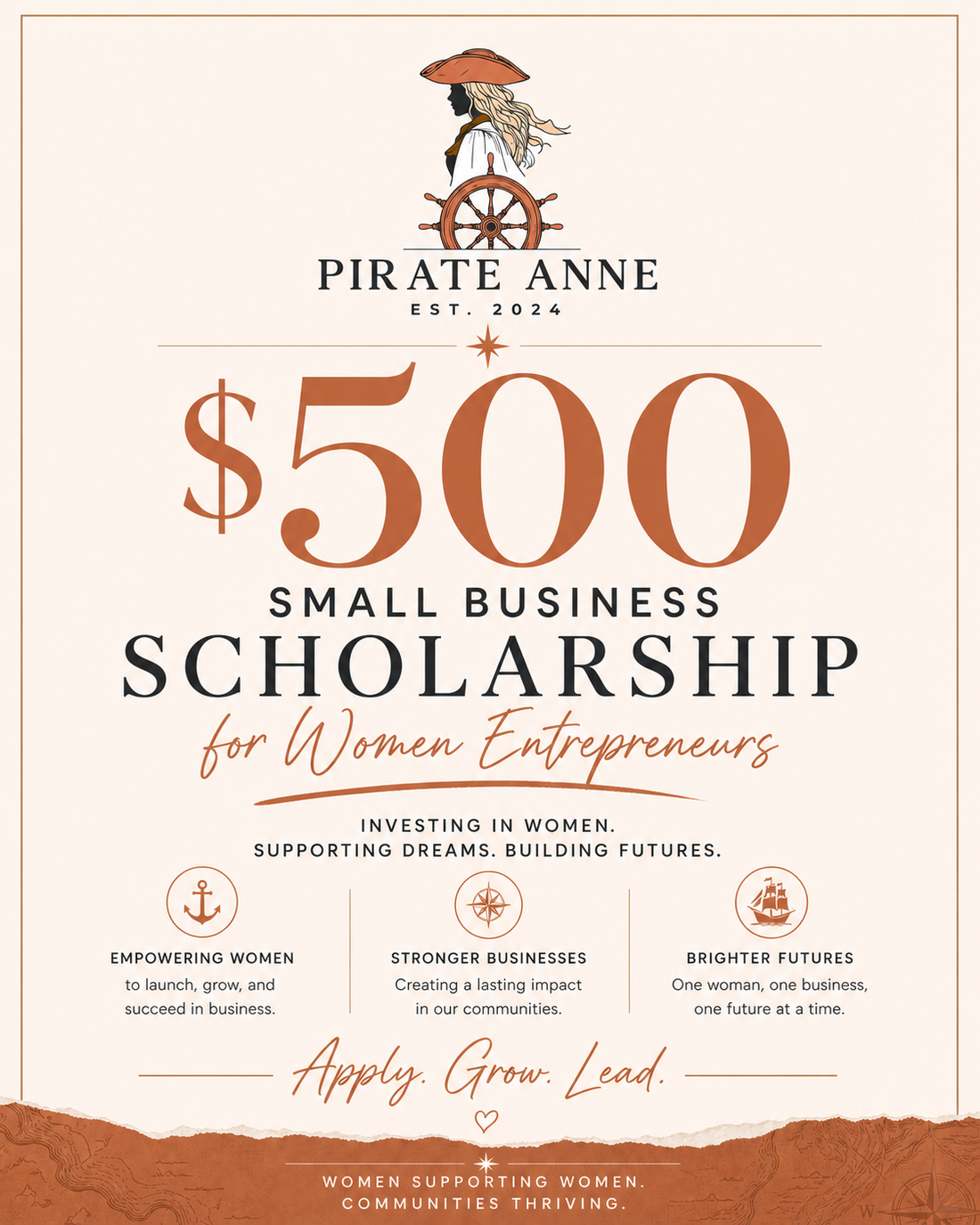 Pirate Anne $500 Small Business Scholarship for Women Entrepreneurs