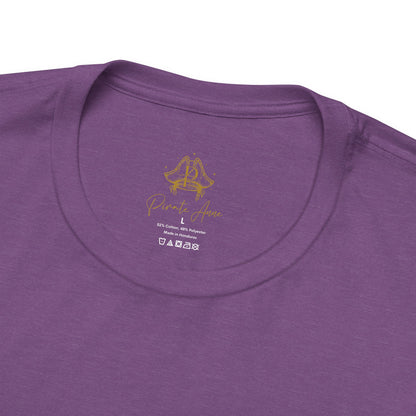 Pirate Anne Signature Logo T-Shirt – Front & Back Print; Purple & Gold