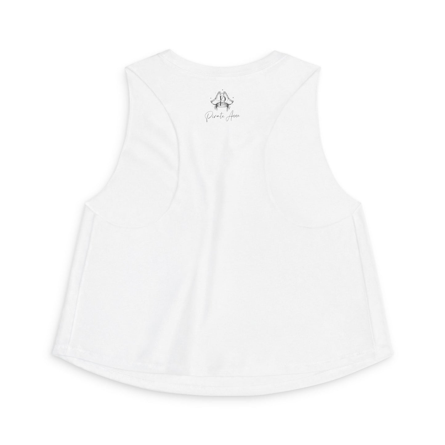 Pirate Anne Signature Logo Cropped Muscle Tank – Red, White & Blue Graphic | Black or White