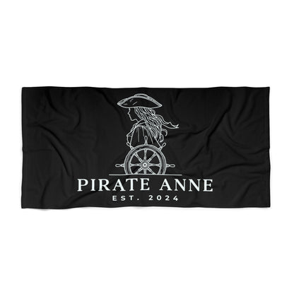 Pirate Anne Signature Beach Towel – Black, 30 × 60