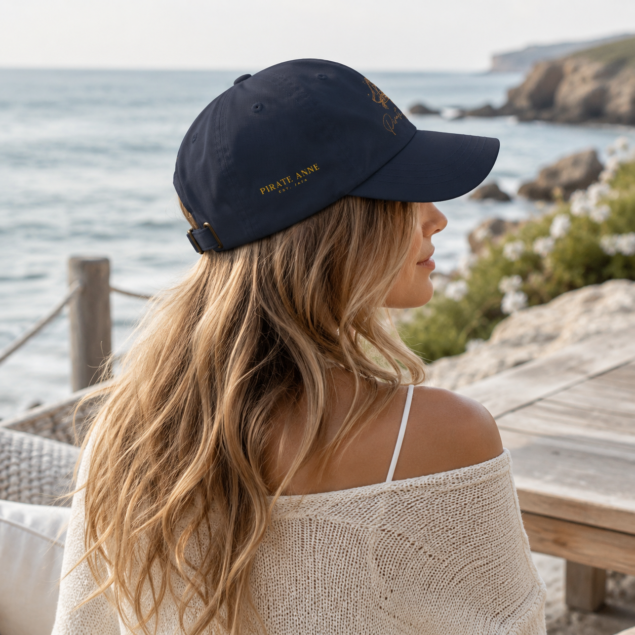 Pirate Anne Signature Embroidered Dad Cap – Front & Side Logo