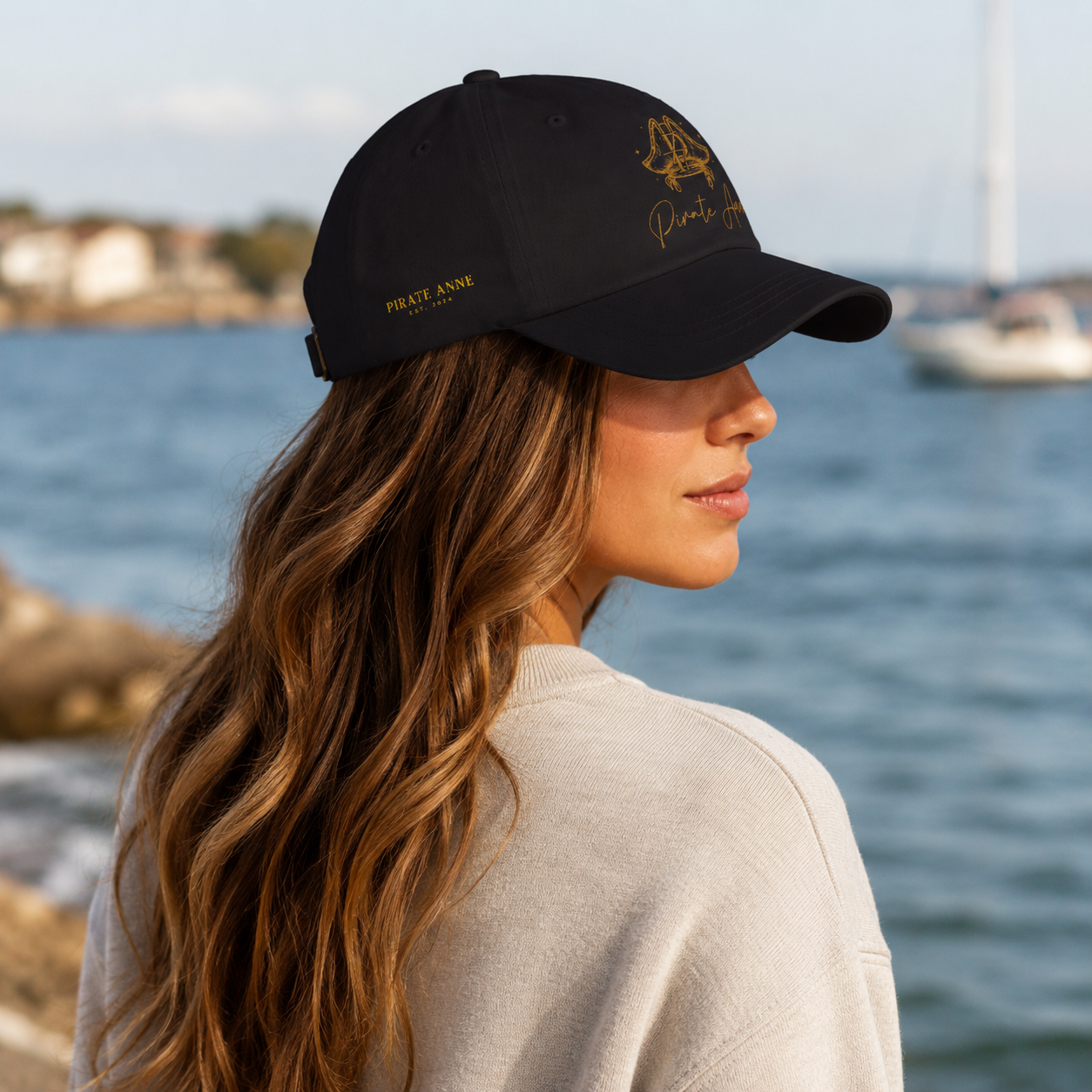 Pirate Anne Signature Embroidered Dad Cap – Front & Side Logo