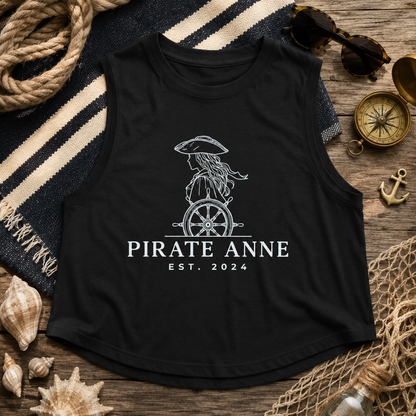 Pirate Anne Signature Logo Cropped Muscle Tank | Black or White