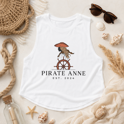 Pirate Anne Signature Logo Cropped Muscle Tank | Black or White