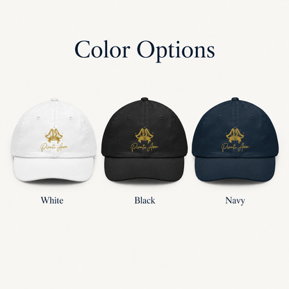 Pirate Anne Gold Logo Baseball Cap – Nautical Coastal Hat | White, Black or Navy