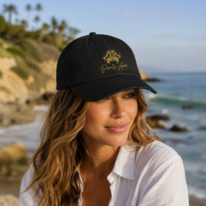 Pirate Anne Gold Logo Baseball Cap – Nautical Coastal Hat | White, Black or Navy