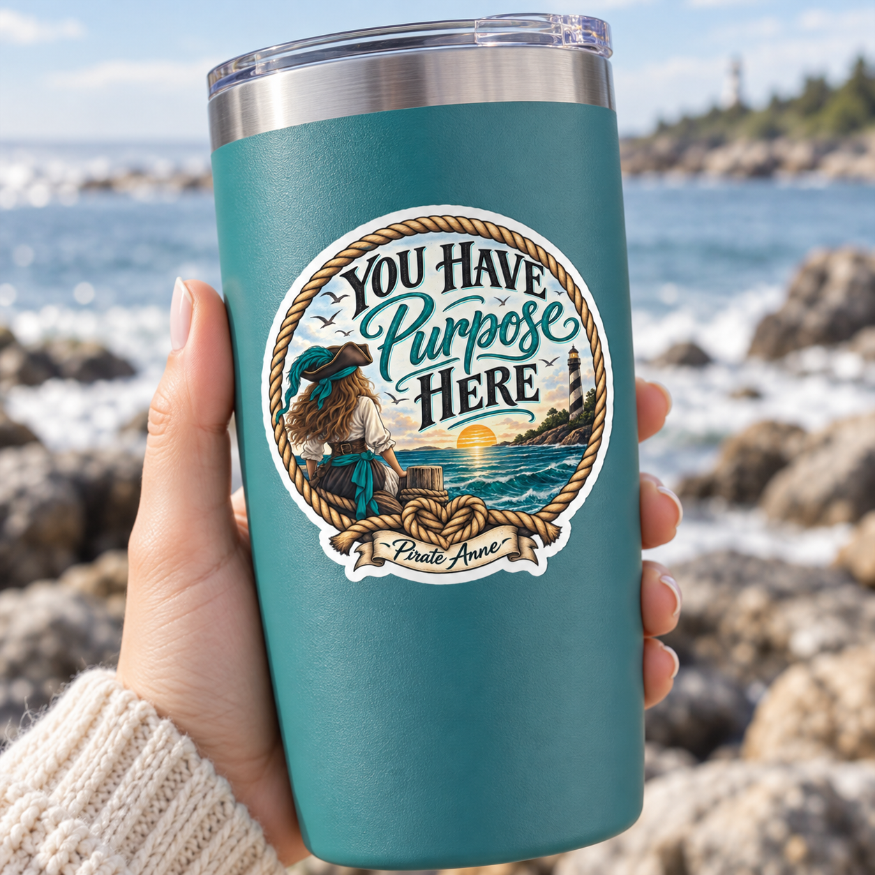 You Have Purpose Here Pirate Anne  Kiss-Cut Vinyl Sticker — Suicide Prevention Awareness