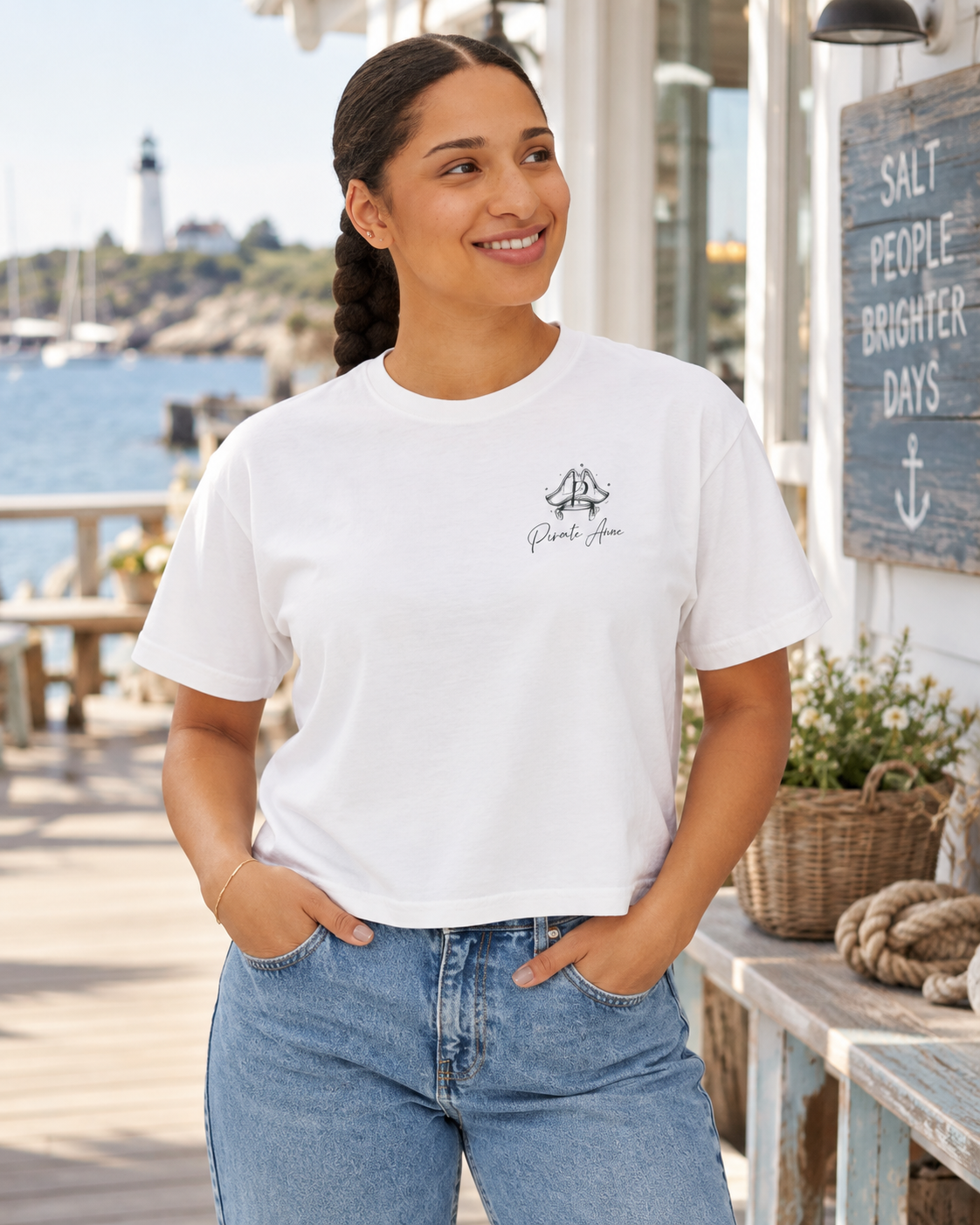 You Have Purpose Here Pirate Anne Boxy Tee | Suicide Prevention Awareness Shirt | Coastal Women’s Graphic Tee | Front & Back Design
