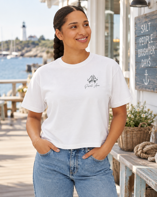 You Have Purpose Here Pirate Anne Boxy Tee | Suicide Prevention Awareness Shirt | Coastal Women’s Graphic Tee | Front & Back Design