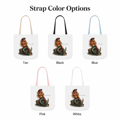 Mermaid Pirate Canvas Tote Bag — 'Pirate of the Sea' Nautical Beach Tote