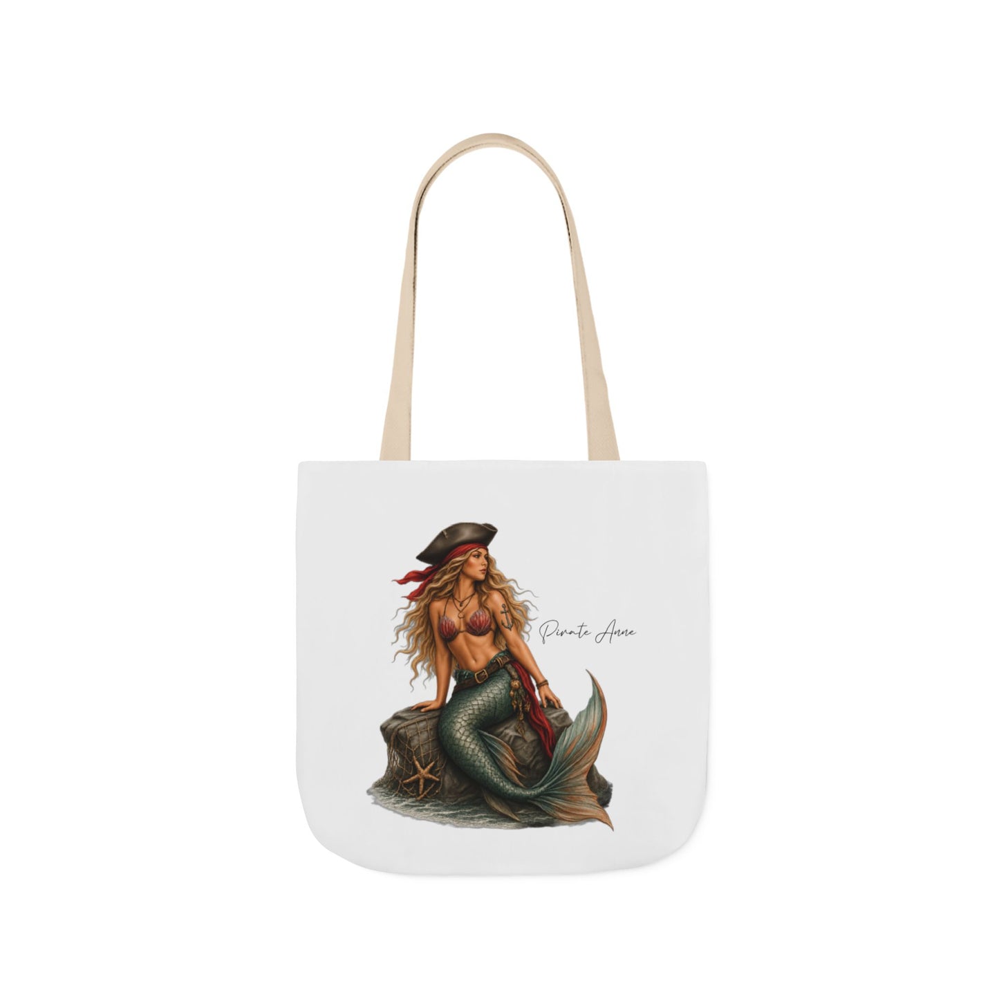 Mermaid Pirate Canvas Tote Bag — 'Pirate of the Sea' Nautical Beach Tote