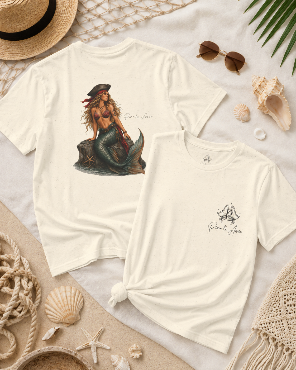 Pirate Anne Mermaid Pirate T-Shirt – Coastal Graphic Tee
